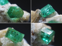 宝石質 エメラルド 結晶2個 緑柱石 結晶 原石 標本 アフガニスタン産 約21ct 10_画像9