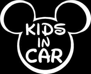 KIDS IN CAR キッズインカー ミッキー カッティングステッカー　ver1 中サイズ　子供が乗っています　安全運転に