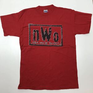 n.W.oニューワールドオーダー　赤Tシャツ RED red ロゴ Logo 古着