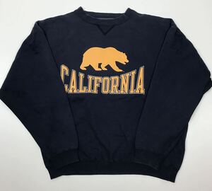 スウェット トレーナー 古着 USA製 プリント アメカジ size L California ネイビー