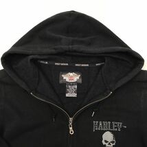 HARLEY DAVIDSON パーカー ジップパーカー ジップアップパーカー コットン 黒 BLK _画像2