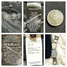 本物 美品 バルマンオム エンブレムボタン ピーコート ジャケット 46 黒 BALMAIN HOMME Pコート_画像2