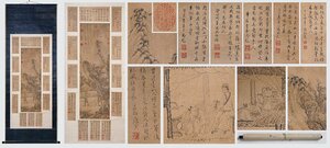 [. old .]. famous auction buying go in [ Tang . paper ] China Akira era painter paper book@[.. landscape person map *. axis ] autograph guarantee to coil thing China . China calligraphy 0508-LC20