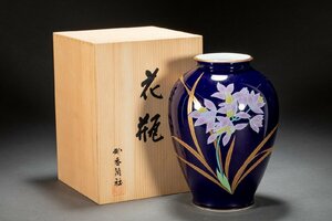 【善古堂】某有名収集家買取品 時代物 香蘭社 花瓶 飾瓶 共箱 古美術 骨董品0425-178S0　