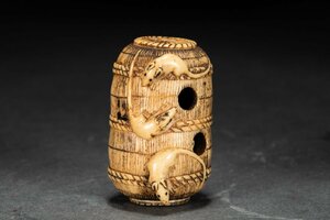 [. old .]. famous collection house purchase goods Edo ~ Meiji era thing Special kind white material .. netsuke .. thing old fine art antique goods 0508-69S03