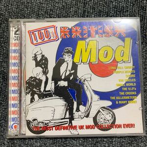 2CD V.A./100% British Mod ネオモッズ パワーポップ 初期パンク UK Neo Mods Punk Powerpop Fast Cars The Cigarettes Circles Crooks