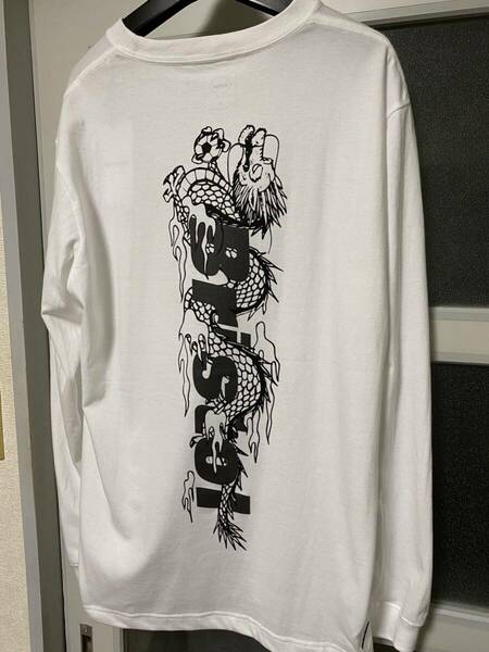 送料無料 M FCRB Bristol DRAGON TEAM L/S TEE ホワイト 24SS ドラゴン Tシャツ