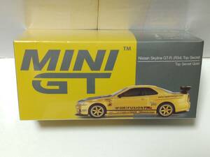 MINI GT 1/64 日産 スカイライン GT-R R34 トップシークレット ゴールド 右ハンドル MGT00676