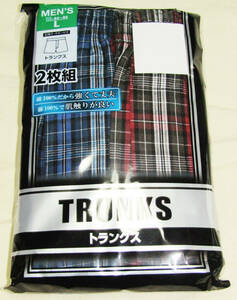  new goods men's trunks . dyeing check 2 sheets set 1 set red blue L size 