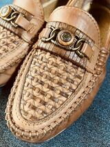 イタリア製◆モカシン　レザーシューズ　ローファー メッシュ　メンズ　革靴　41 26cm_画像2