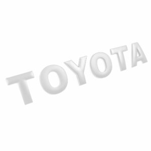 3D アルファベット エンブレム TOYOTA トヨタ ロゴ マットホワイト 金属製 ステッカー フォント デカール 外装