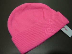 1.1万 新品 ケンゾーゴルフ KENZO GOLF ニット帽子 カシミヤ100％ 防寒 送料無料 ピンク