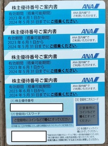 ANA　株主優待券　4枚　2024年5月31日まで