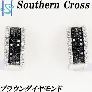 sa The n Cross black diamond Monde earrings 0.62ct diamond Pt900 brand beautiful goods used free shipping SH108365