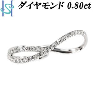 ダイヤモンド リング 0.80ct Pt900 ハーフエタニティ ダブルフィンガー 送料無料 美品 中古 SH109699