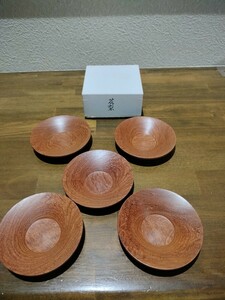 きよし作★花梨★　ハンドメイド茶托　 木製 五客 煎茶道具