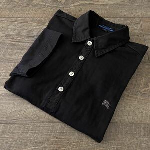 BURBERRY LONDON Burberry шланг вышивка тень noba проверка пигмент принт рубашка-поло с коротким рукавом M черный чёрный tops мужской внутренний стандартный товар 