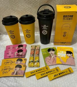 コンポーズコーヒー BTS V 黒ハンディタンブラー、カップ、カプホ、コーヒー、ゆず茶