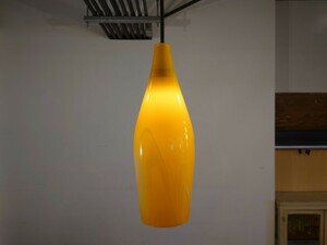  Vintage yellow glass shade pendant light PL-354/ modern Showa Retro Northern Europe style Mid-century Cafe store furniture 