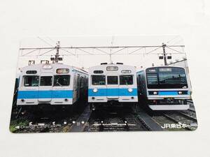 オレンジカード　JR東日本 東西線三形式並び　103系・301系・E231系800番台　(使用済)