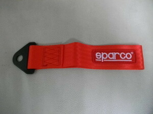SPARCO スパルコ　 ロゴ入り牽引ベルト ロープ フック レッド ドリ車・走行会など送料込み