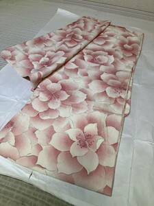  fine pattern silk bokashi flower ... shape pink color ground kimono Japanese clothes Japanese clothes kimono ko-te remake costume general merchandise shop high class 