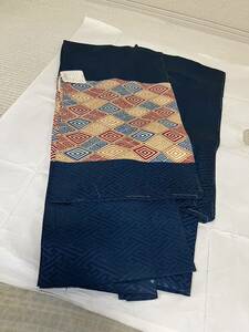  for children feather weave ensemble . keep . shape .. shape ... attaching unused dark blue ground kimono Japanese clothes Japanese clothes ko-te remake costume general merchandise shop high class 