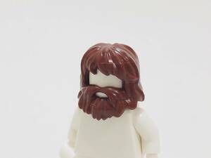 【新品未使用】レゴ　LEGO　ミニフィグ　ヘア　ヘアー　ヒゲ　髭　ブラウン　茶
