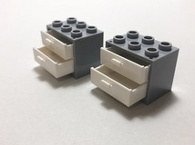 【新品未使用】レゴ　LEGO　チェスト　タンス　箪笥　引き出し　収納　2個　グレー　ホワイト_画像2