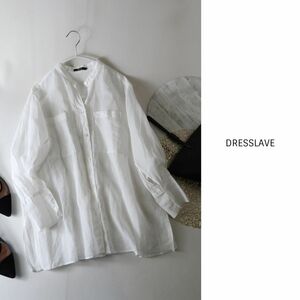 ドレスレイブ DRESSLAVE☆洗える コットン100％ バックシャーリング シアーシャツ 38サイズ 日本製☆A-O 2932