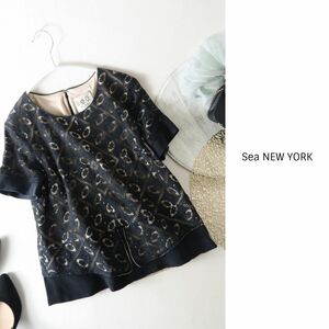 si- New York SEA NEW YORK* America производства * шелк используя гонки Layered блуза 4 размер *A-O 5251