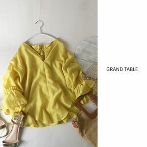 1.3万☆グランターブル GRAND TABLE☆キャンディスリーブ Vネックブラウス 日本製 SCOT CLUB☆A-O 3035