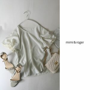 超美品☆ミミアンドロジャー mimi＆roger☆洗える ドットフリルブラウス 38サイズ☆C-K 3031