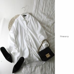 2.8万☆セオリー Theory☆洗える CLASSIC MENSWEAR SHIRT シャツブラウス Sサイズ 日本製☆M-S 3131