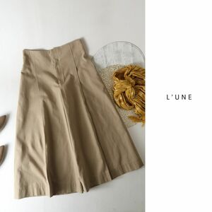 リュンヌ L'UNE☆コットンワイド ガウチョパンツ 34サイズ 日本製☆C-K 2599