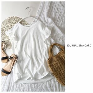 2023SS☆ジャーナルスタンダード JOURNAL STANDARD☆洗える 綿100% フリルスリーブTシャツ フリーサイズ☆N-H 3464