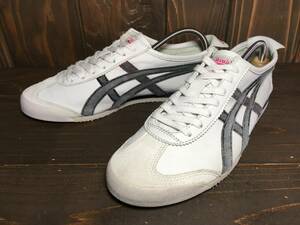 ★Onitsuka Tiger オニツカタイガー MEXICO 66メキシコ 66 ライトグレー×黒 26.5cm 訳あり Used 検 スニーカー アシックス