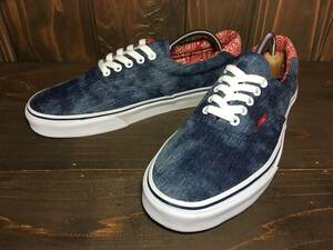 ★VANS バンズ US企画 ERA エラ 紺×赤 デニム 28.0cm 美品 Used 検 スリッポンオールドスクール SK8 ハーフキャブ