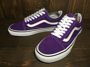 ★VANS バンズ 国内企画 OLD SKOOL オールドスクール 紫×白 26.5ｃm Used 検 パープル SK8 スリッポン ハーフキャブ スタイル36