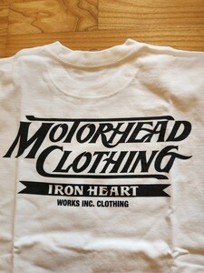 新作 送料込★IRON HEART アイアンハートIHT-2402 ヘビーボディー半袖プリントTシャツ （モーターヘッドクロージング）バイカー ホワイト M