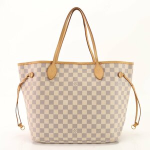 1 иен # Louis Vuitton # Damier azur neva- полный MM N51107 кожа большая сумка плечо .. плечо рука A4 женский EEM Z12-7