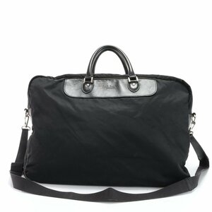 1 jpy Paul Smith 2WAY Boston bag diagonal .. tote bag business trip travel shoulder mesenja- black black leather A4 men's EHM X8-10