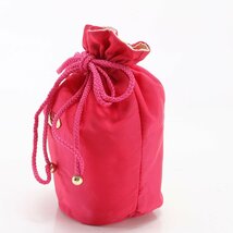 ■極美品■クリスチャン ディオール■ポーチ ピンク ロゴ プレート 巾着 型 ミニ バッグ ハンド コスメ 婦人 レディース EHM X11-8_画像3