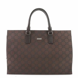 1 иен # прекрасный товар # Gucci #GG нейлон 190630 204046 большая сумка плечо бизнес ходить на работу документы сумка Brown кожа A4 мужской EEM Z2-8