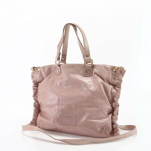 1 jpy # red Valentino # ribbon motif leather 2WAY tote bag diagonal .. shoulder hand original leather Pink Lady -sEHM X12-7