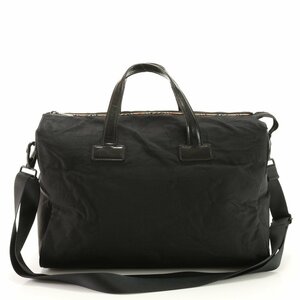 1 иен # прекрасный товар # Burberry #noba проверка нейлон 2WAY сумка "Boston bag" наклонный .. плечо командировка путешествие черный чёрный мужской EHM AB13-10