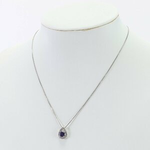 1 jpy unused tanzanite chain necklace color stone accessory PT850 PT900 0.97/0.23 gross weight 4.2g lady's TTT 1122-T1