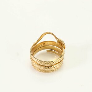 1円■極美品■K18 スネーク モチーフ デザイン リング 指輪 ゴールド アクセサリー ダイヤ 総重量 3.8g メンズ レディース TJE 1026-M36の画像3