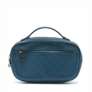 1 иен # прекрасный товар # Louis Vuitton # Damier Efini Anne b направляющие N41354 кожа 2WAY сумка "body" наклонный .. корпус натуральная кожа мужской MMM K33-5