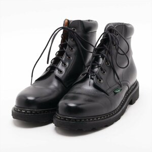 ■美品■PARABOOT パラブーツ■レザー レースアップ ショート ブーツ 6.5 82514 ブラック 黒 本革 靴 メンズ ブランド EEM U43-9